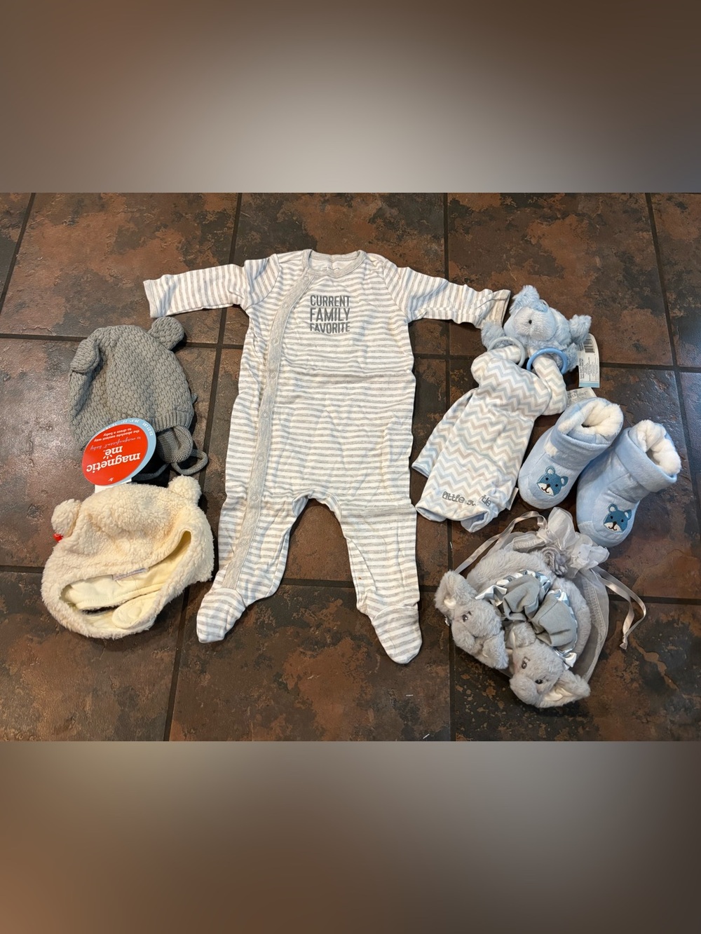 🧺Place Gray and White Striped Footed One-Piece - 'Current Family Favorite'